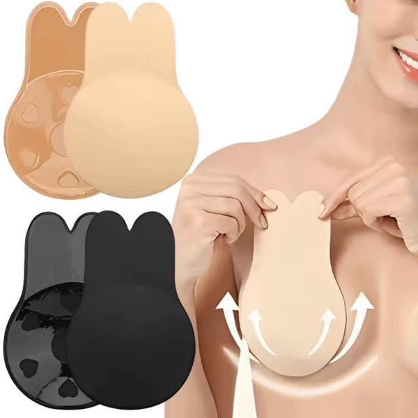 Women Push Up Bras Self Adhesive Silicone Strapless Invisible Bra Reusable Sticky Breast Lift Tape Rabbit Nipple Cover Bra Pads - Image 2