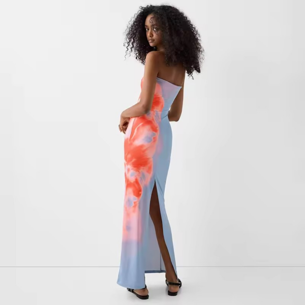 Sexy Strapless Print Tube Maxi Dress Women Off Shoulder Backless Stretch Long Sundress Summer Beach Y2K Clothes - Image 3